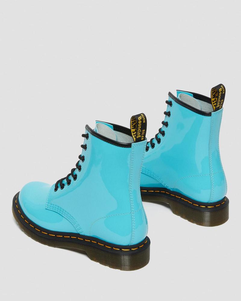 Dr Martens 1460 Lak Leren Veterlaarzen Dames Turquoise | NL 583WNB